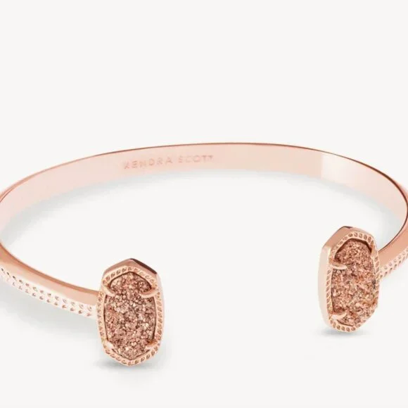 Kendra Scott Elton Rose Gold Cuff in Rose Gold Drusy - Picture 1 of 12